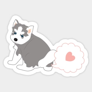 Farting Siberian Husky Puppy Sticker